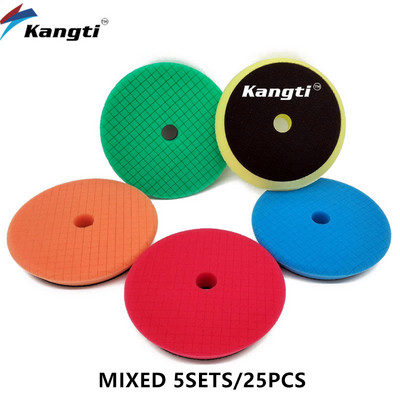 Disc de lustruit pentru mașină de 5/6 inci, Germania, spumă pentru epilare cu ceară, tampon de lustruit, tampon de lustruit pentru îngrijirea mașinii, seturi de lustruit pentru reparații, cu model în carouri.