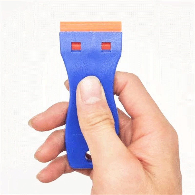 100 buc Lame de ras din plastic cu două tăișuri Lame de ras pentru îndepărtarea adezivului de ras pentru geamuri Racletă de curățare a geamurilor Racletă autocolante pentru ambalaj auto