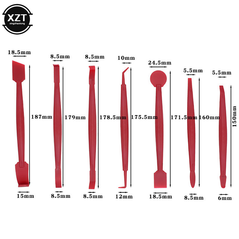 7kom/komplet Vinil za čišćenje prozora od ugljičnih vlakana, skidač leda za automobile, automatski strugač za automobil s alatom za brisanje od filca Omatanje folijom