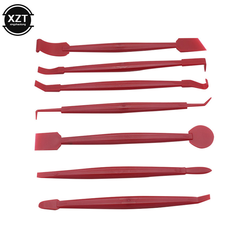 7kom/komplet Vinil za čišćenje prozora od ugljičnih vlakana, skidač leda za automobile, automatski strugač za automobil s alatom za brisanje od filca Omatanje folijom