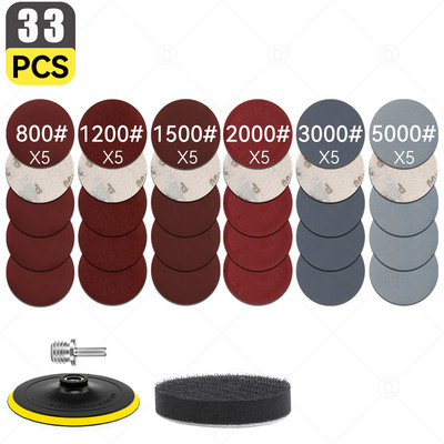 Cârlig și buclă de șmirghel pentru șlefuit orbital aleatoriu Foaie de hârtie șlefuită Disc pentru lustruire Set de burete pentru epilare cu ceară Tampon tampon Detaliere auto