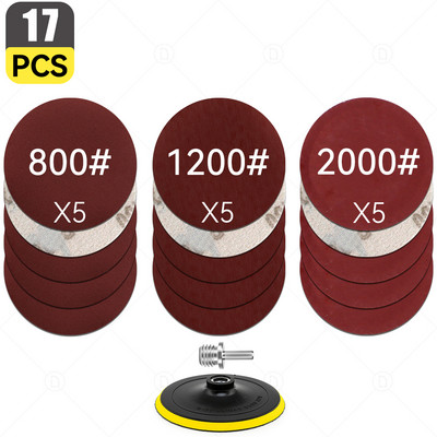 Cârlig și buclă de șmirghel pentru șlefuit orbital aleatoriu Foaie de hârtie șlefuită Disc pentru lustruire Set de burete pentru epilare cu ceară Tampon tampon Detaliere auto