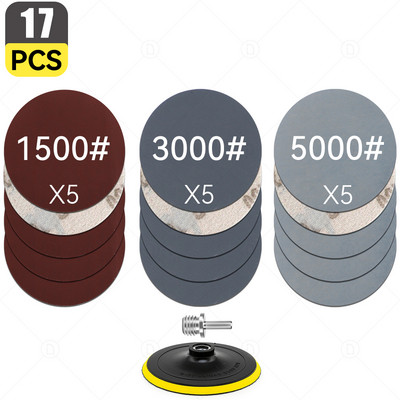 Cârlig și buclă de șmirghel pentru șlefuit orbital aleatoriu Foaie de hârtie șlefuită Disc pentru lustruire Set de burete pentru epilare cu ceară Tampon tampon Detaliere auto