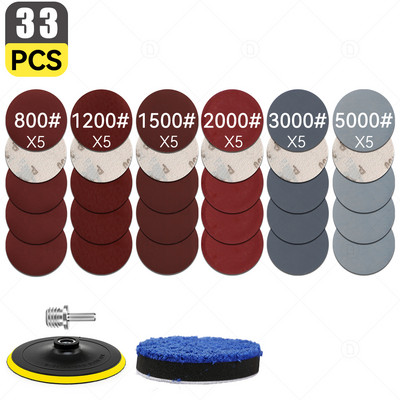Cârlig și buclă de șmirghel pentru șlefuit orbital aleatoriu Foaie de hârtie șlefuită Disc pentru lustruire Set de burete pentru epilare cu ceară Tampon tampon Detaliere auto