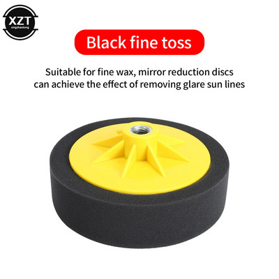 Burete pentru epilare cu ceară de 6 inchi, pentru restaurare, disc grosier, mediu și fin, disc de lustruire cu șurub, pentru repararea oglinzii pentru frumusețe pentru mașină, roată de burete M14 tampon disc