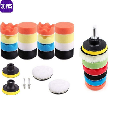 75/48/34/30 tk 3`` auto poleerimispadja käsitööriistade komplekt Autodetailpoleerija käsnrataste komplekt autopesu puhastuskäsn
