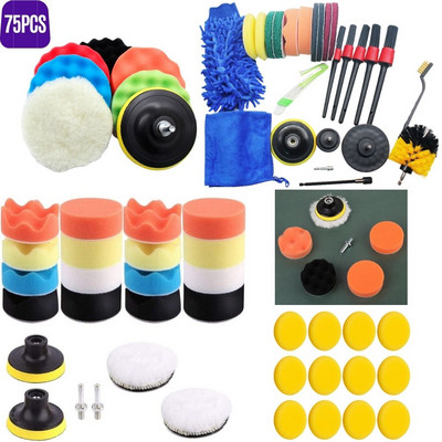 75/48/34/30 tk 3`` auto poleerimispadja käsitööriistade komplekt Autodetailpoleerija käsnrataste komplekt autopesu puhastuskäsn