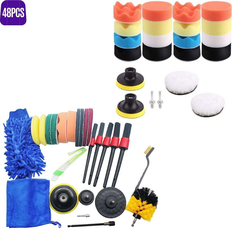 75/48/34/30 tk 3`` auto poleerimispadja käsitööriistade komplekt Autodetailpoleerija käsnrataste komplekt autopesu puhastuskäsn