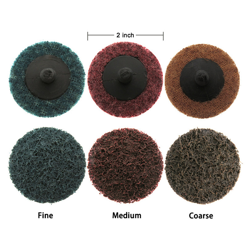 16/31/46 buc. Discuri de șlefuit cu discuri abrazive de 2" Discuri de condiționare a suprafețelor de blocare cu role Disc de schimbare rapidă de tip R cu 1 suport pentru disc