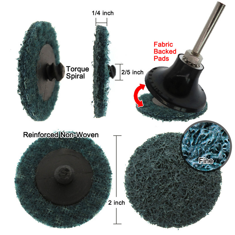 16/31/46 buc. Discuri de șlefuit cu discuri abrazive de 2" Discuri de condiționare a suprafețelor de blocare cu role Disc de schimbare rapidă de tip R cu 1 suport pentru disc