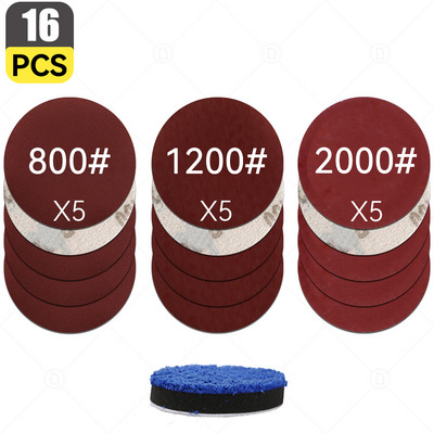 Cârlig și buclă de șmirghel pentru șlefuit orbital aleatoriu Foaie de hârtie șlefuită Disc pentru lustruire Set de burete pentru epilare cu ceară Tampon tampon Detaliere auto