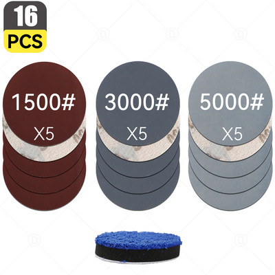 Cârlig și buclă de șmirghel pentru șlefuit orbital aleatoriu Foaie de hârtie șlefuită Disc pentru lustruire Set de burete pentru epilare cu ceară Tampon tampon Detaliere auto