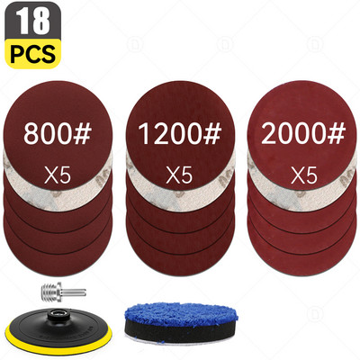 Cârlig și buclă de șmirghel pentru șlefuit orbital aleatoriu Foaie de hârtie șlefuită Disc pentru lustruire Set de burete pentru epilare cu ceară Tampon tampon Detaliere auto