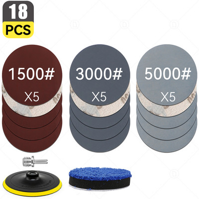 Cârlig și buclă de șmirghel pentru șlefuit orbital aleatoriu Foaie de hârtie șlefuită Disc pentru lustruire Set de burete pentru epilare cu ceară Tampon tampon Detaliere auto
