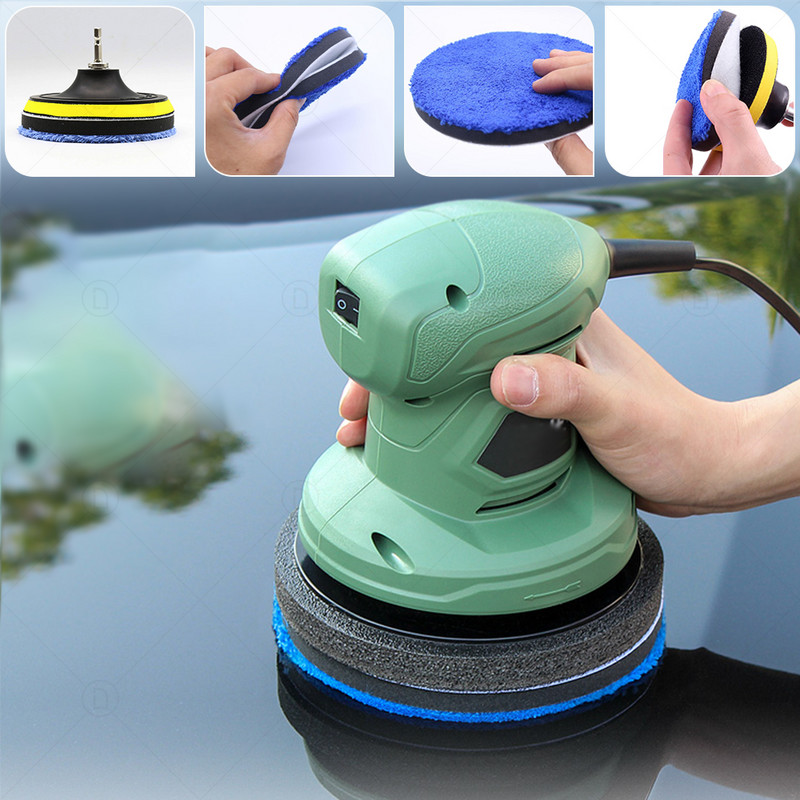 Cârlig și buclă de șmirghel pentru șlefuit orbital aleatoriu Foaie de hârtie șlefuită Disc pentru lustruire Set de burete pentru epilare cu ceară Tampon tampon Detaliere auto