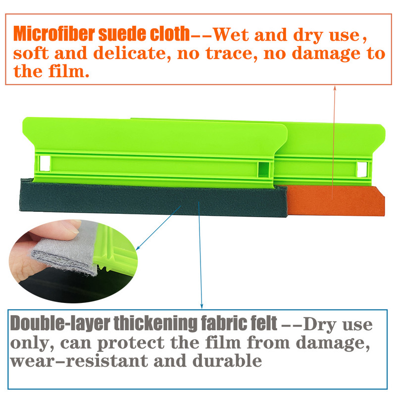 Accesorii auto TOFAR, 21 cm, film de carbon, înveliș de vinil, racletă din pâslă, fără zgârieturi, instrumente de curățare, instrument de spălare a geamurilor pentru vopsirea geamurilor