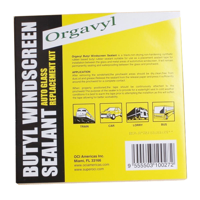 Κιτ αντικατάστασης γυαλιού αυτοκινήτου με αυτοκόλλητο σφραγιστικό βουτυλίου από συνθετικό καουτσούκ Προβολέας αυτοκινήτου
