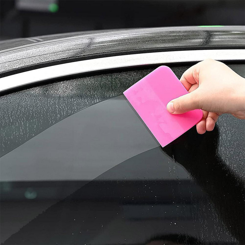 Ροζ ξύστρα Μαλακό καουτσούκ Squeegee Tint Εργαλείο Γυάλινη μεμβράνη αυτοκινήτου Αξεσουάρ μεμβράνης αυτοκινήτου Κάρτα παραθύρου μάκτρο Αυτοκόλλητο υαλοκαθαριστήρα D8a2