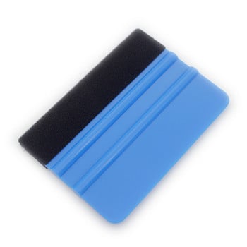 1 τεμ 10x7 cm Auto Styling Vinyl Carbon Fiber Window Ice Remover Cleaning Wash Car Scraper With Felt Squeegee Tool Tipping Film