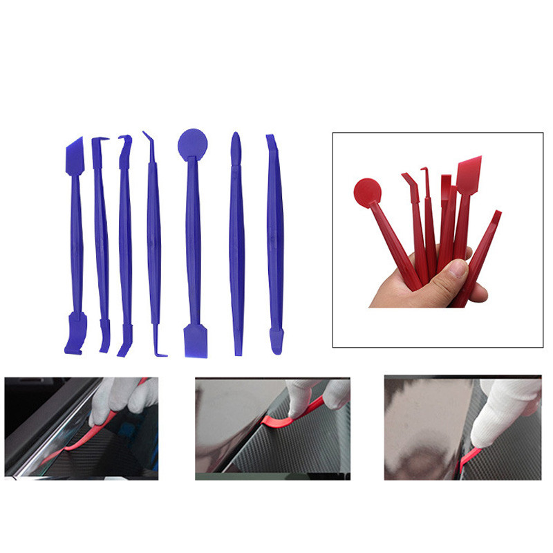 8 buc. Set de raclete pentru tăiere margini de vinil pentru mașină, racletă pentru margini din pâslă, instrumente de nuanțare a ferestrei, pentru instalarea foliei de autocolante din fibră de carbon, accesorii auto