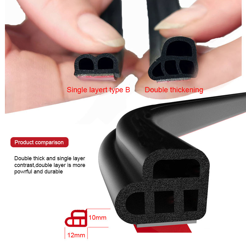 Universali automobilio durelių krašto sandarinimo juostelė Storesnė Modelis Garsui nepralaidūs sandarikliai Minkšta guma Atmosferos juostos sandariklis Apdailos Auto Priedai 2/5M