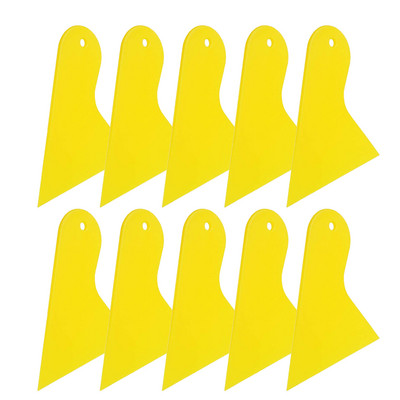 5/10 τεμ. Κίτρινο πλαστικό φύλλο αλουμινίου παραθύρου αυτοκινήτου Ξύστρα Πλάκα υαλοκαθαριστήρα Αυτοκόλλητο γυαλιού μάκτρο Εγκατάσταση DIY κόλλα Αφαίρεση εργαλείου χειρός