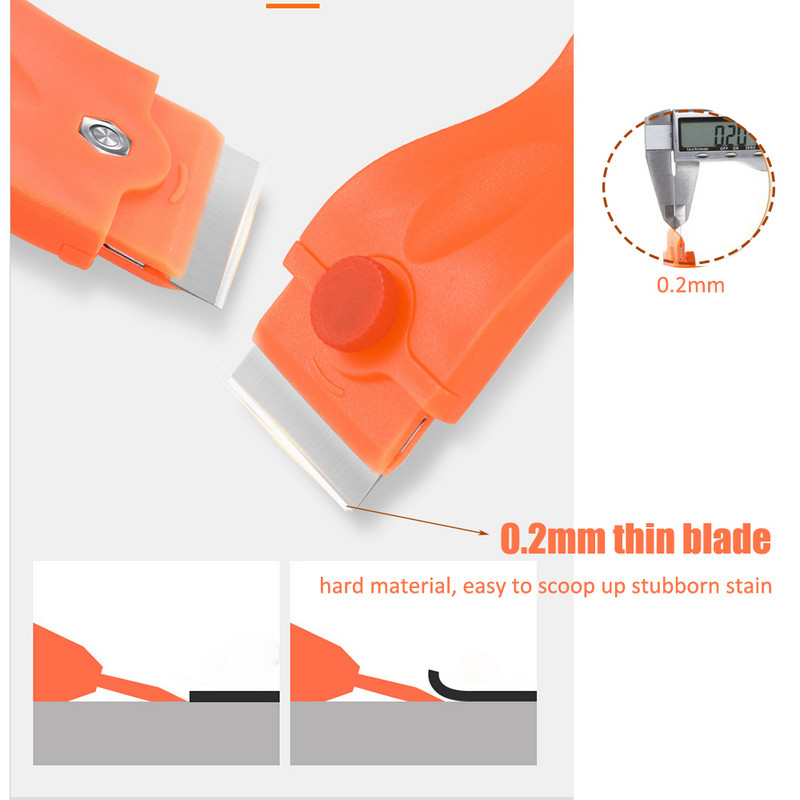 TOFAR Autocolante de curățare a mașinii Remover 100 buc Lame de ras din oțel carbon Razuitoare Film de înveliș de vinil Lipici fereastră din sticlă ceramică Lopată cuptor