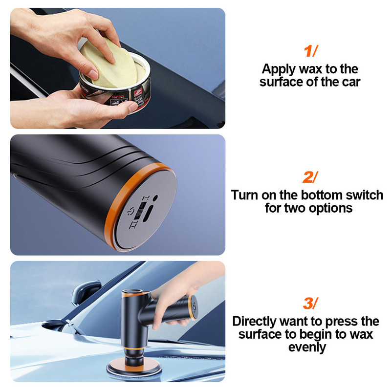 100W auto međuspremnik za poliranje 1800rpm s podesivom brzinom Automatski stroj za poliranje Punjiva baterija Bežično poliranje Stroj za vosak