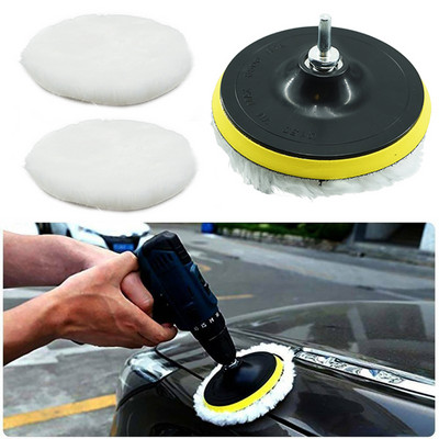 6 buc. Kit de lustruit 3/4/5/6/7 inch Pad de lustruit Disc de burete pentru depilare cu ceară Roată de lână Tampoane de lustruit pentru îngrijirea vopselei auto Gadget auto