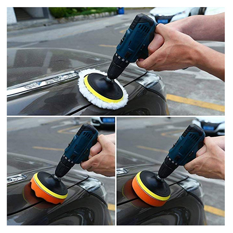 Set de 8 bucăți de tampoane de lustruit pentru mașină pentru epilare cu ceară autoadezive pentru lustruire auto disc pentru curățarea mobilierului accesorii roți de 4 inci