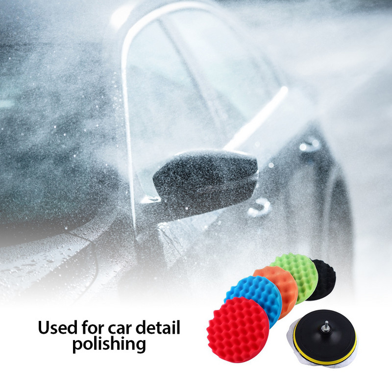 Set de 8 bucăți de tampoane de lustruit pentru mașină pentru epilare cu ceară autoadezive pentru lustruire auto disc pentru curățarea mobilierului accesorii roți de 4 inci