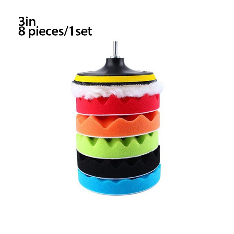 Set de 8 bucăți de tampoane de lustruit pentru mașină pentru epilare cu ceară autoadezive pentru lustruire auto disc pentru curățarea mobilierului accesorii roți de 4 inci