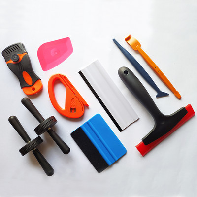 Film de vinil Kit de instrumente pentru mașină Autocolant din fibră de carbon Magnet de ambalare Racletă Nuanțare ferestre Decal Racletă de cauciuc Cuțit pentru hârtie T05