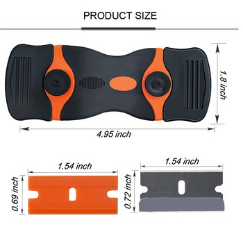 Двойна употреба Скрепер с острие за бръснене Автоматично оцветяване на прозорци Винилов инструмент с пластмасови стоманени остриета за премахване на етикети Стикери Стикери