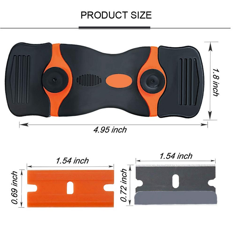 Dvostruki strugač s oštricom britve Alat za automatsko zatamnjivanje prozora Vinil s plastičnim čeličnim oštricama za uklanjanje naljepnica Naljepnice Naljepnice
