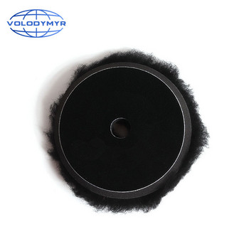 Volodymyr Wool Polish Pad 6 or 7 Inch Black with 5inch Hook and Loop for Polishing Car Buffer Polisher AccessoriesTools