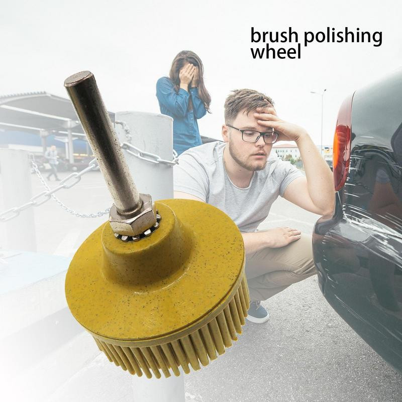 Roată de lustruit cu peri, set de discuri de lustruit puternice de 2 inci, accesorii pentru perie rotativă pentru curățarea mașinii, pentru feronerie, oțel, lemn, sticlă