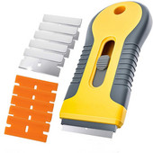 Tint Wrap Glue Squeegee Remover Cleaner Κεραμικό γυαλί παραθύρου αυτοκινήτου αυτοκόλλητο Viny Film Cleaning Ξύστρα ξυραφιού + 10 τμχ Ξυραφάκι