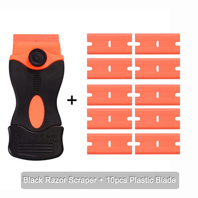 Tint Wrap Glue Squeegee Remover Cleaner Κεραμικό γυαλί παραθύρου αυτοκινήτου αυτοκόλλητο Viny Film Cleaning Ξύστρα ξυραφιού + 10 τμχ Ξυραφάκι