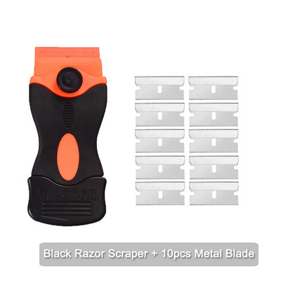 Tint Wrap Glue Squeegee Remover Cleaner Κεραμικό γυαλί παραθύρου αυτοκινήτου αυτοκόλλητο Viny Film Cleaning Ξύστρα ξυραφιού + 10 τμχ Ξυραφάκι