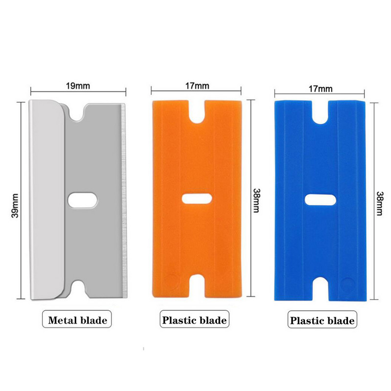 Tint Wrap Glue Squeegee Remover Cleaner Κεραμικό γυαλί παραθύρου αυτοκινήτου αυτοκόλλητο Viny Film Cleaning Ξύστρα ξυραφιού + 10 τμχ Ξυραφάκι