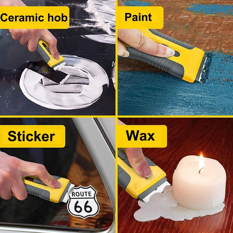Tint Wrap Glue Squeegee Remover Cleaner Κεραμικό γυαλί παραθύρου αυτοκινήτου αυτοκόλλητο Viny Film Cleaning Ξύστρα ξυραφιού + 10 τμχ Ξυραφάκι