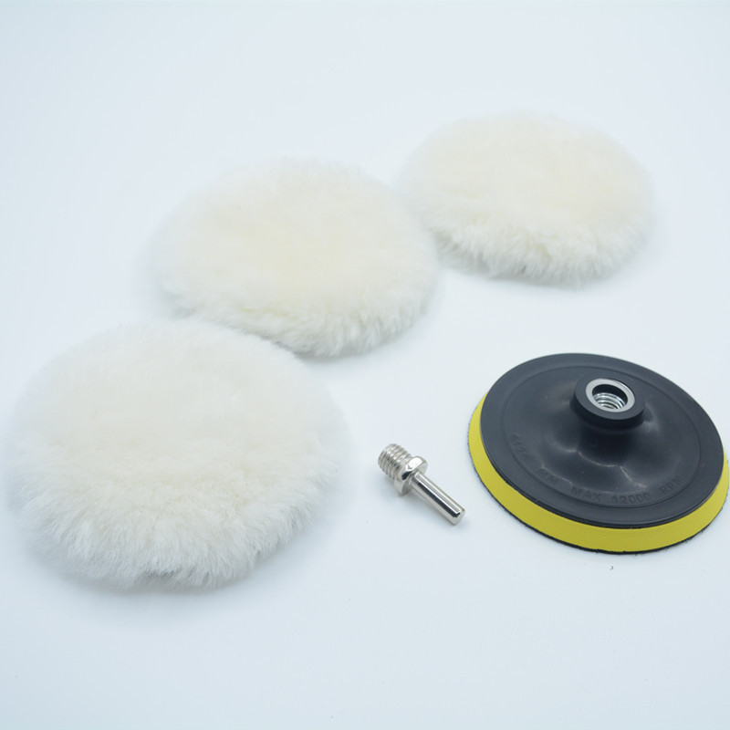 5 tk / komplekt 3/4/5 tolline poleerimiskomplekt poleerimislapp Autovahatamine käsnketas villane rataste poleerimispadjad auto värvihoolduse auto vidin