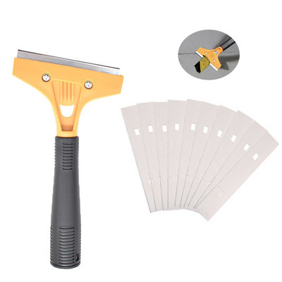 Racletă cu lame de ras TOFAR pentru curățarea cu 10 lame de metal adezive etichete autocolante de îndepărtare a sticlei geam mașină instrument de curățare a bucătăriei