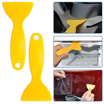 Автомобилен жълт малък скрепер 11*6 см Удобна чистачка Инструменти за обвиване на автомобили Водна чистачка Острие за сушене Чисто остъргващо фолио Инструменти за скрепер