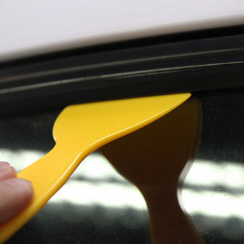 Автомобилен жълт малък скрепер 11*6 см Удобна чистачка Инструменти за обвиване на автомобили Водна чистачка Острие за сушене Чисто остъргващо фолио Инструменти за скрепер
