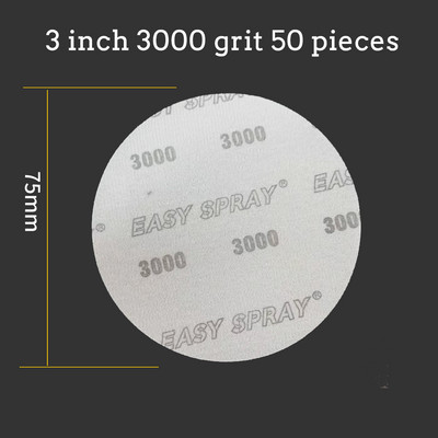 EASY SPRAY 50 tk 75 mm kilega ülipeened lihvkettad 1200–3000 karedusega pehme veekindel liivapaber märja/kuiva Poola autovärvi jaoks