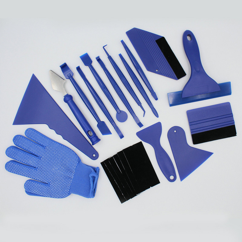21 ΤΕΜ/Σετ εργαλειοθήκη απόχρωσης μεμβράνης αυτοματοποιημένης χρωματισμού Κιτ εργαλείων μαχαιριού παραθύρου Σετ εργαλείων περιτυλίγματος μεμβράνης αυτοκινήτου Μπλε κόκκινο