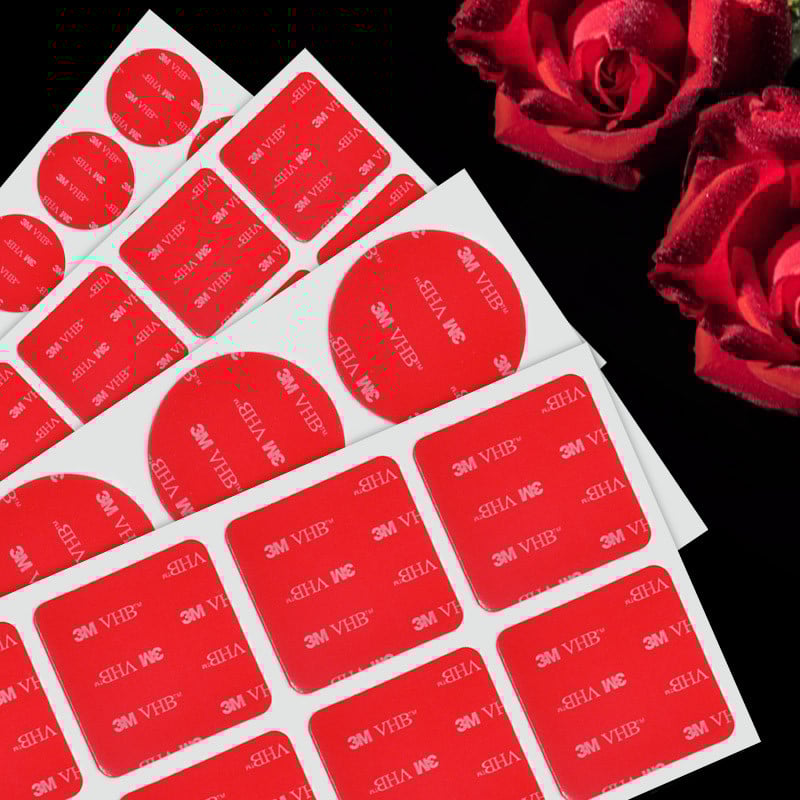 Läbipaistev akrüülist kahepoolne kleeplint, tugev kleepplaaster, veekindel, ei talu kõrget temperatuuri.