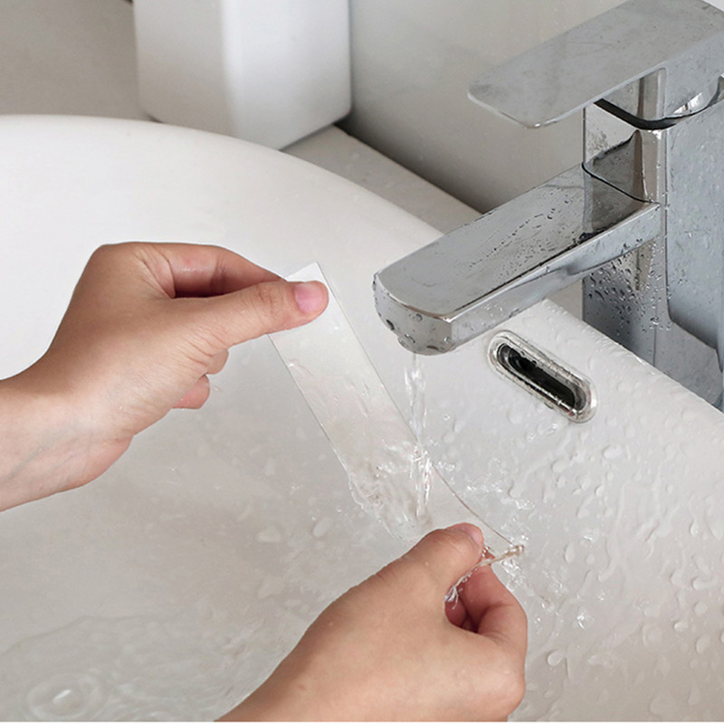 Bandă adezivă dublă reutilizabilă fără urme Autocolant detașabil Adeziv lavabil Îmbunătățirea casei Bandă transparentă reutilizabilă